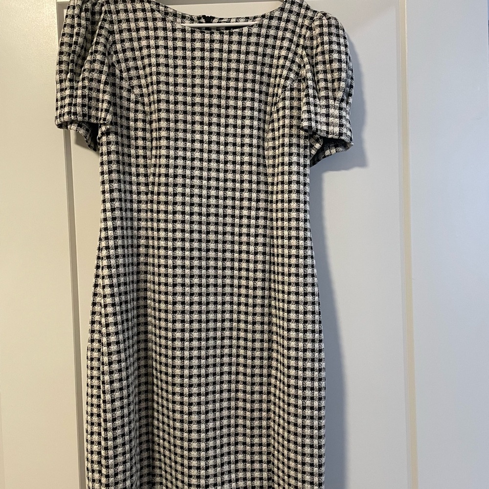 Classic Black and White Checkered Dress